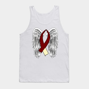 Winged Awareness Ribbon (Burgundy & Cream) Tank Top